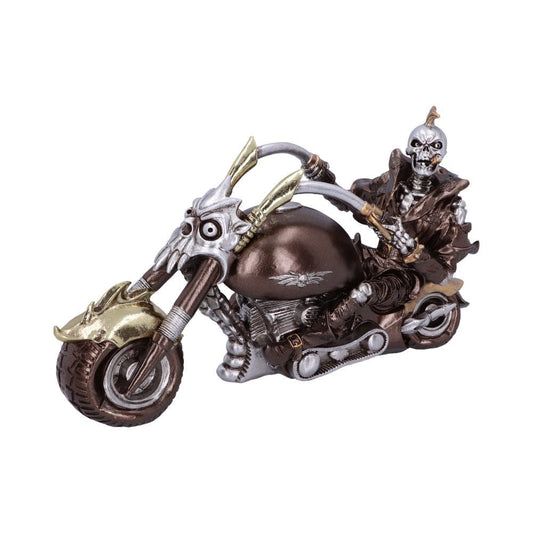 Wheels of Steel 29cm Steampunk Motorcycle Skeleton Figurine.