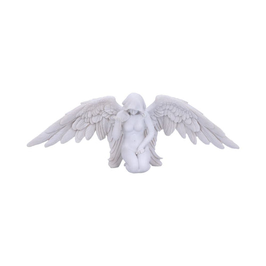 White Angels Offering Kneeling Caped Angel Figurine