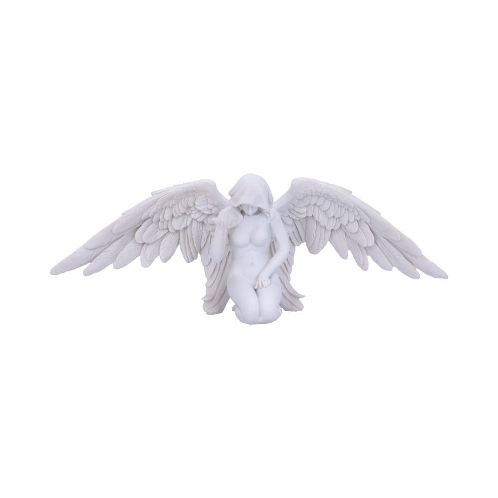 White Angels Offering Kneeling Caped Angel Figurine