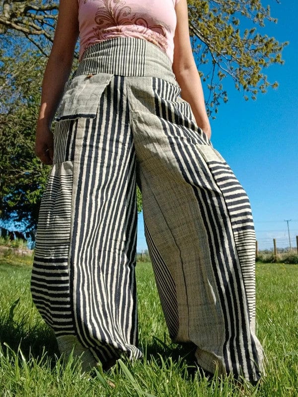 White Black Baggy Wide Leg Harem Genie Pants Hippie Trousers High Rise Pants