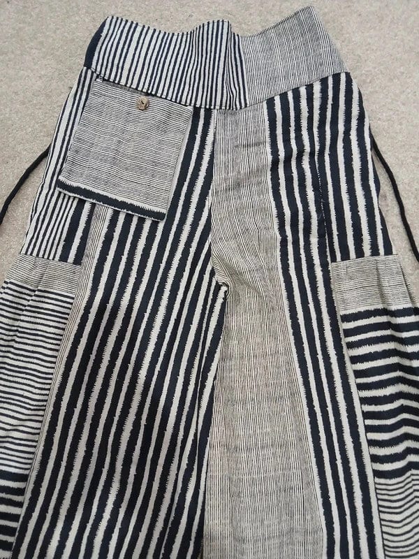 White Black Baggy Wide Leg Harem Genie Pants Hippie Trousers High Rise Pants