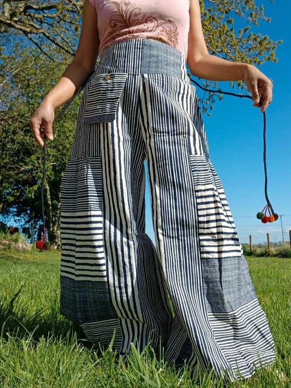 White Navy Baggy Wide Leg Harem Genie Pants Hippy Trousers High Waisted Pants