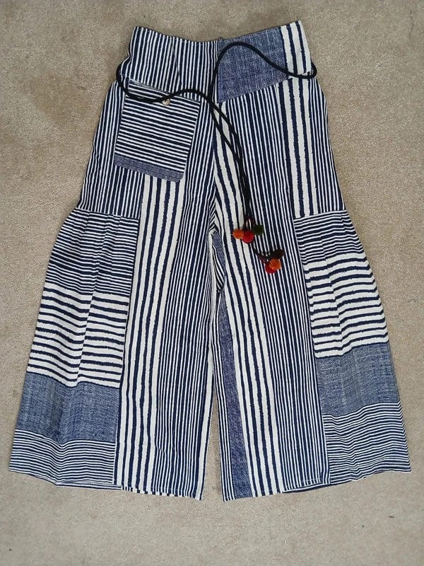 White Navy Baggy Wide Leg Harem Genie Pants Hippy Trousers High Waisted Pants
