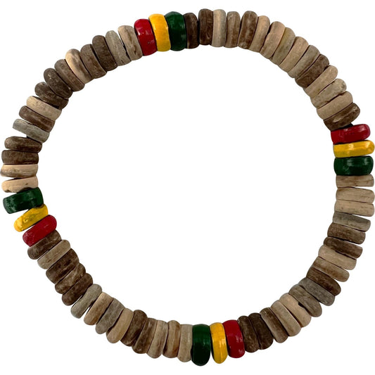 Wooden Bead Bracelet Wristband Bangle Mens Womens Handmade Wood Rasta Jewellery