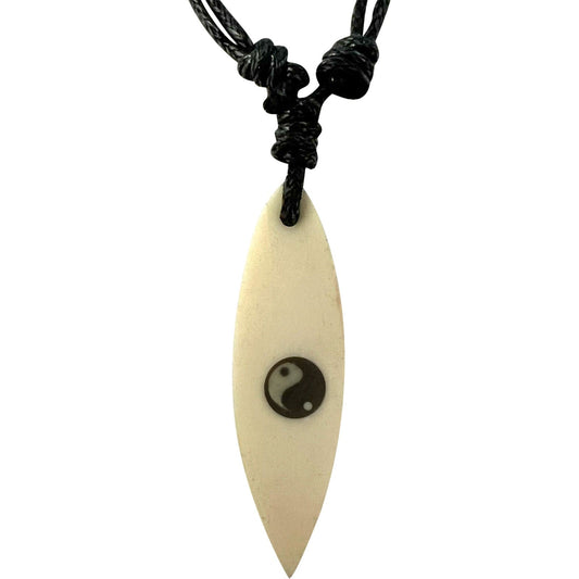 Yin and Yang Surfboard Pendant Necklace Chain Mens Womens Boys Girls Jewellery