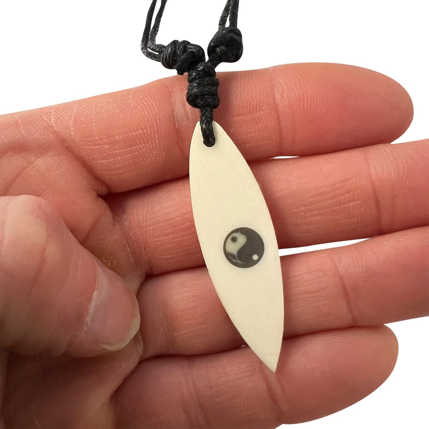 Yin and Yang Surfboard Pendant Necklace Chain Mens Womens Boys Girls Jewellery