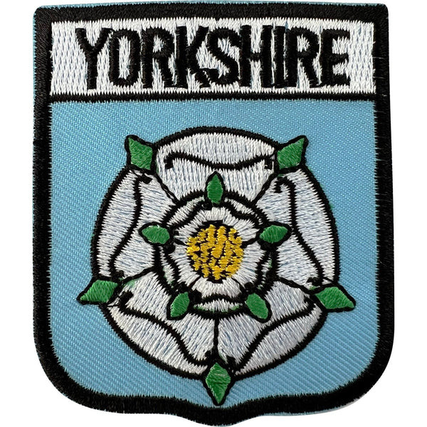Yorkshire Patch Iron Sew On White Rose County Flag UK England Embroidered Badge
