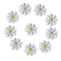100pcs Mixed Color Lace Flower Appliques Embroidery Floral Motif Patches Daisy Flower Embellishments for Clothes, Dress, Sewing Craft Project DIY