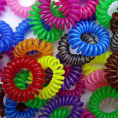 10 x Spiral Slinky Hair Head Bands Elastics Bobbles Ties Scrunchies Girls Kids