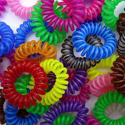 10 x Spiral Slinky Hair Head Bands Elastics Bobbles Ties Scrunchies Girls Kids