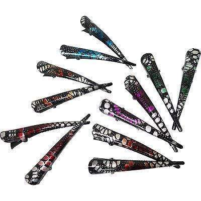 12 x Black Hair Beak Clips Concorde Grips Slides Alligator Barrette Pins Claws