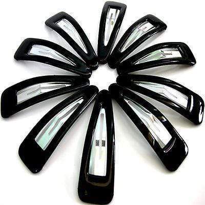 12 x Black Snap Hair Clips Grips Clasps Barrettes Girls Kids Toddlers Childrens 12 x Black Snap Hair Clips Grips Clasps Barrettes Girls Kids Toddlers Childrens