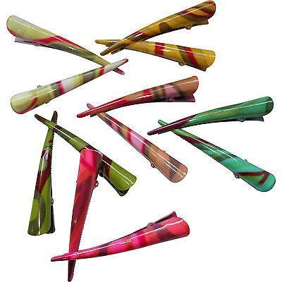 12 x Colourful Hair Beak Clips Concorde Grips Slides Clasps Grasps Accessories
