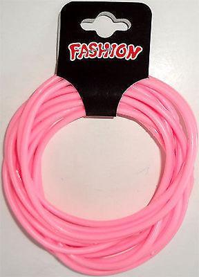 12 X Pink Rubber Silicone Wristbands Bracelets Bangles Girls Womens Ladies Boys