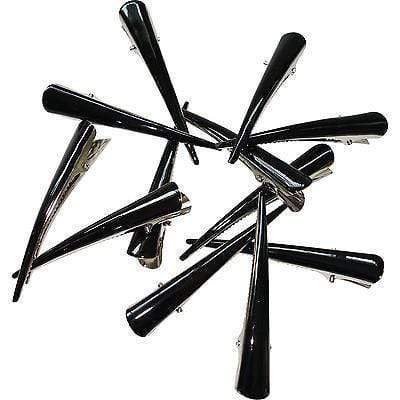 12 x Plain Black Hair Beak Clips Concorde Grips Slides Clasps Grasps Accessories
