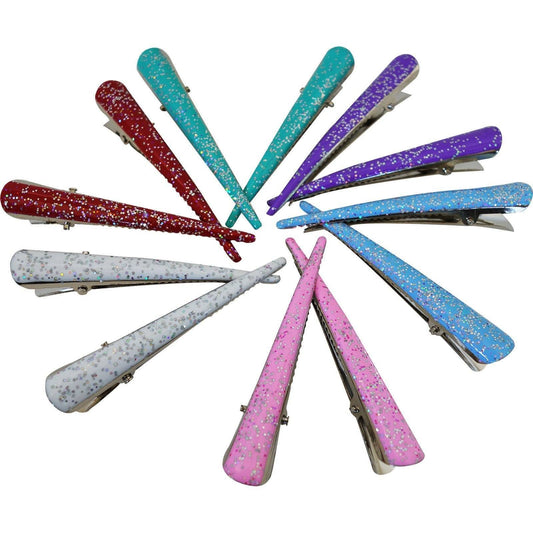 12 x Sparkly Glittery Hair Beak Clips Concorde Grips Claws Clamps Grasps Clasps 12 x Sparkly Glittery Hair Beak Clips Concorde Grips Claws Clamps Grasps Clasps