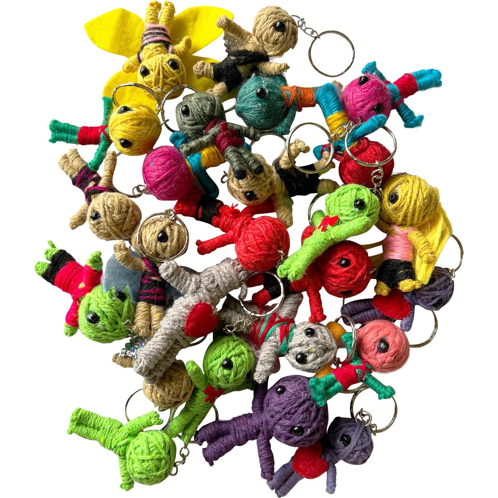 12 X Voodoo Doll Keyrings Keychains Keyring Keychain Birthday Party Bag Fillers
