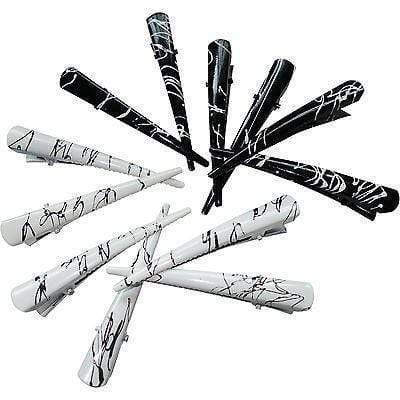12 x White Black Hair Beak Clips Concorde Grips Slides Clasps Grasps Accessories 12 x White Black Hair Beak Clips Concorde Grips Slides Clasps Grasps Accessories