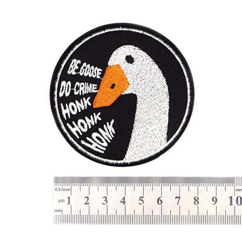 2 Quantity Of Be Goose Do Crime Iron On Patch Sew On Patch Animal Video Game Embroidered Badge Embroidery Applique Motif