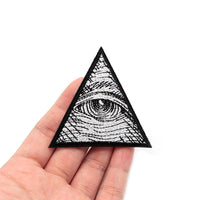 2 X All Seeing Eye Patches Illuminaughty Pyramid Triangle Iron On Sew On Patches Embroidered Badges Embroidery Appliques Motifs