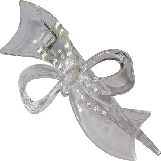 2 X Clear Hair Bow Clips Grips Clamps Clasps Barrettes Claws Grasps Womens Girls