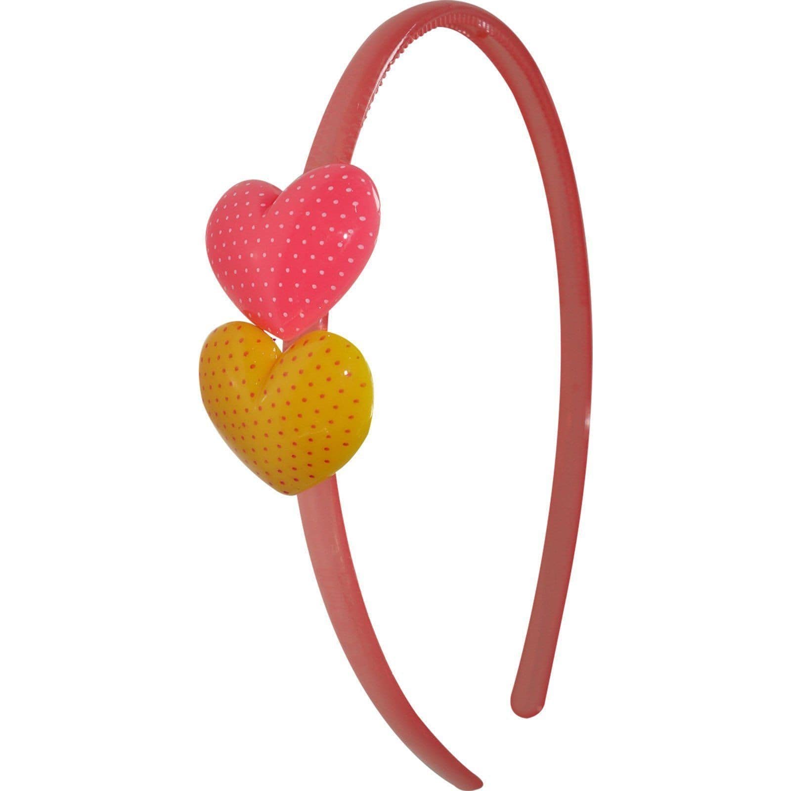 2 X Pink Orange Love Heart Red Hairbands Headbands Hair Bands Girls Accessories