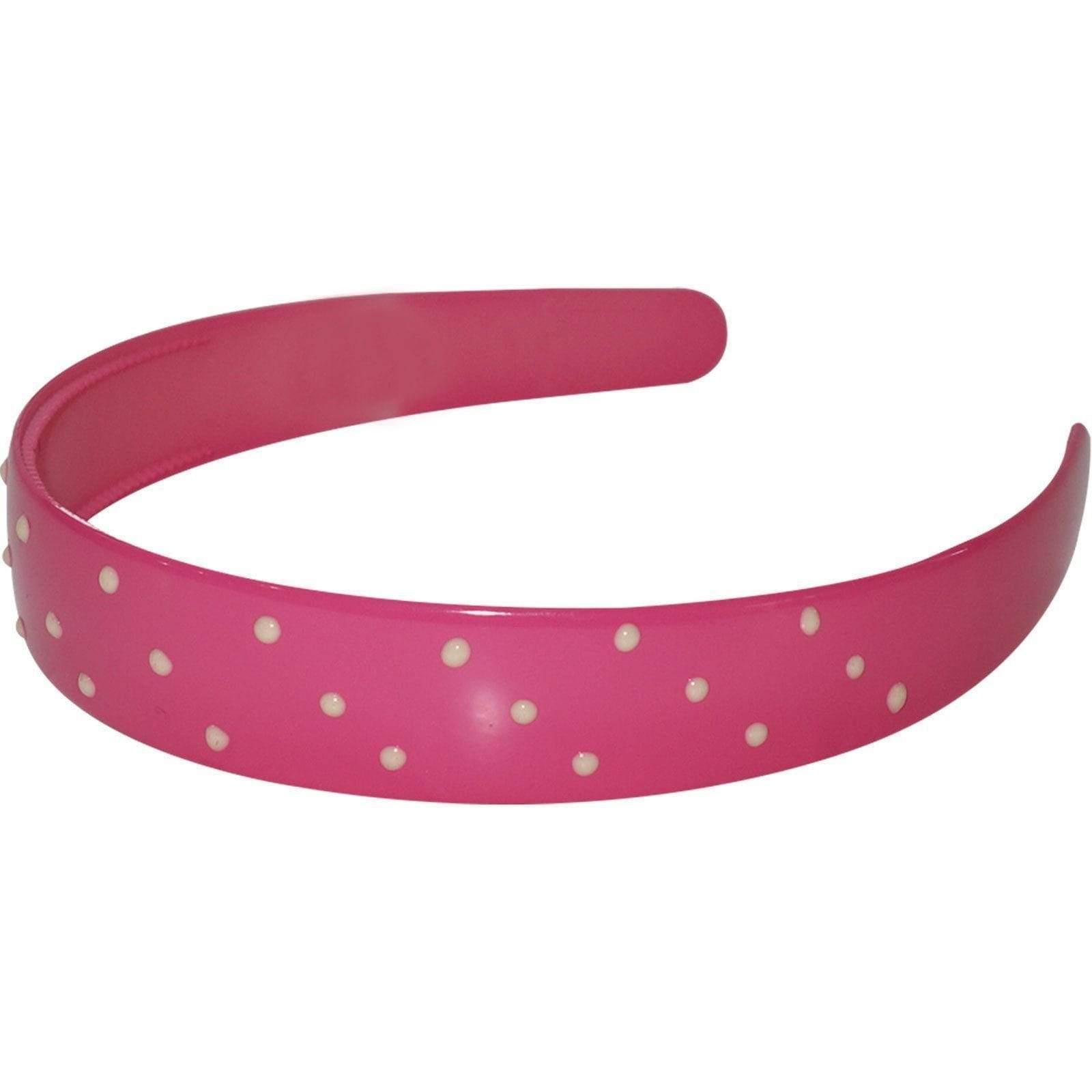 2 X Pink White Dots Hairbands Headbands Alice Hair Bands Accessories Girls Kids