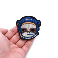 2 X Sloth Hero Astronaut Helmet Patches Space NASA Iron On Sew On Patches Embroidered Badges Embroidery Appliques Motifs