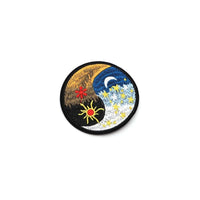 2 X Yin Yang Moon Sun Stars Flower Patches Iron On Sew On Patches Embroidered Badges Embroidery Appliques Motifs