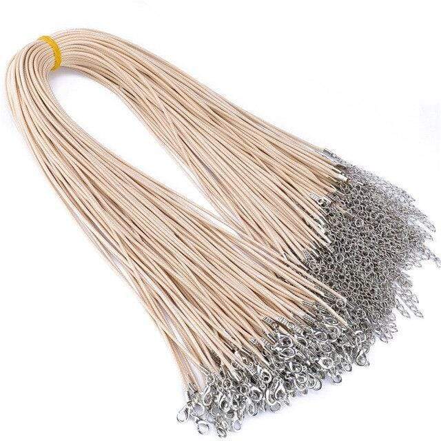 20 Pieces of Beige Cream Genuine Leather Necklace Cord Rope Chains for Jewellery Making Pendants
