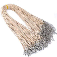 20 Pieces of Beige Cream Genuine Leather Necklace Cord Rope Chains for Jewellery Making Pendants