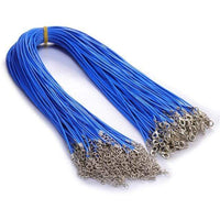 20 Pieces of Blue Genuine Leather Necklace Cord Rope Chains for Jewellery Making Pendants