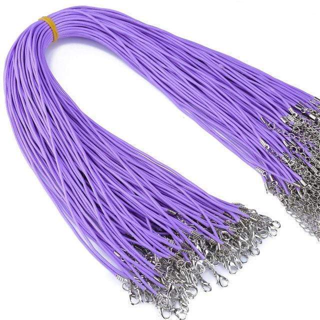 20 Pieces of Purple Genuine Leather Necklace Cord Rope Chains for Jewellery Making Pendants