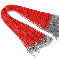 20 Pieces of Red Genuine Leather Necklace Cord Rope Chains for Jewellery Making Pendants