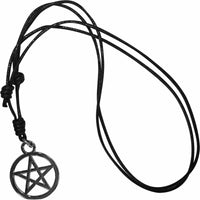 5 Point Star Circle Pentagram Pendant Necklace Cord Chain Mens Womens Jewellery
