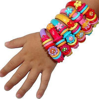 6 x Girls Kids Toddler Beaded Bracelets Wristbands Bangles Childrens Jewellery