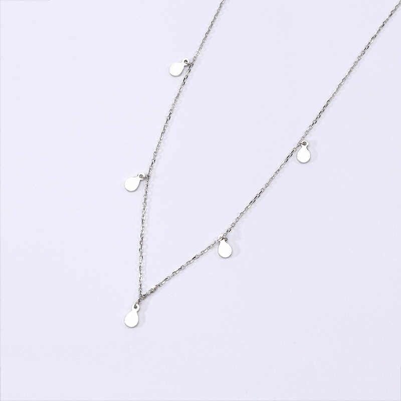 NY604SI 925 Sterling Silver Chains Necklaces Chokers Cross Heart Triangle Moon Star Geometric Round