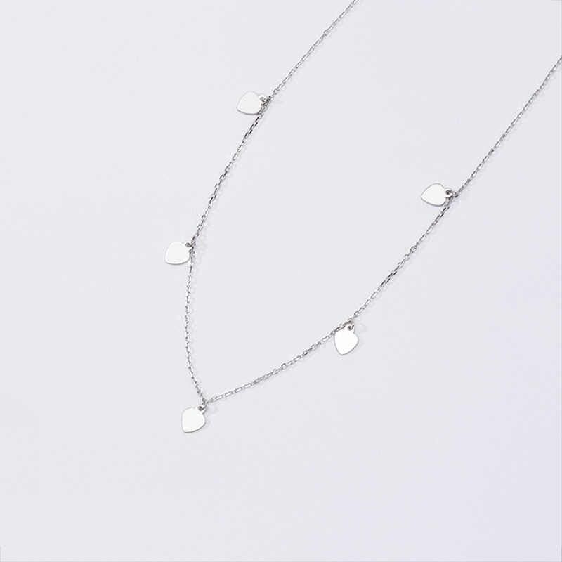 NY601SI 925 Sterling Silver Chains Necklaces Chokers Cross Heart Triangle Moon Star Geometric Round