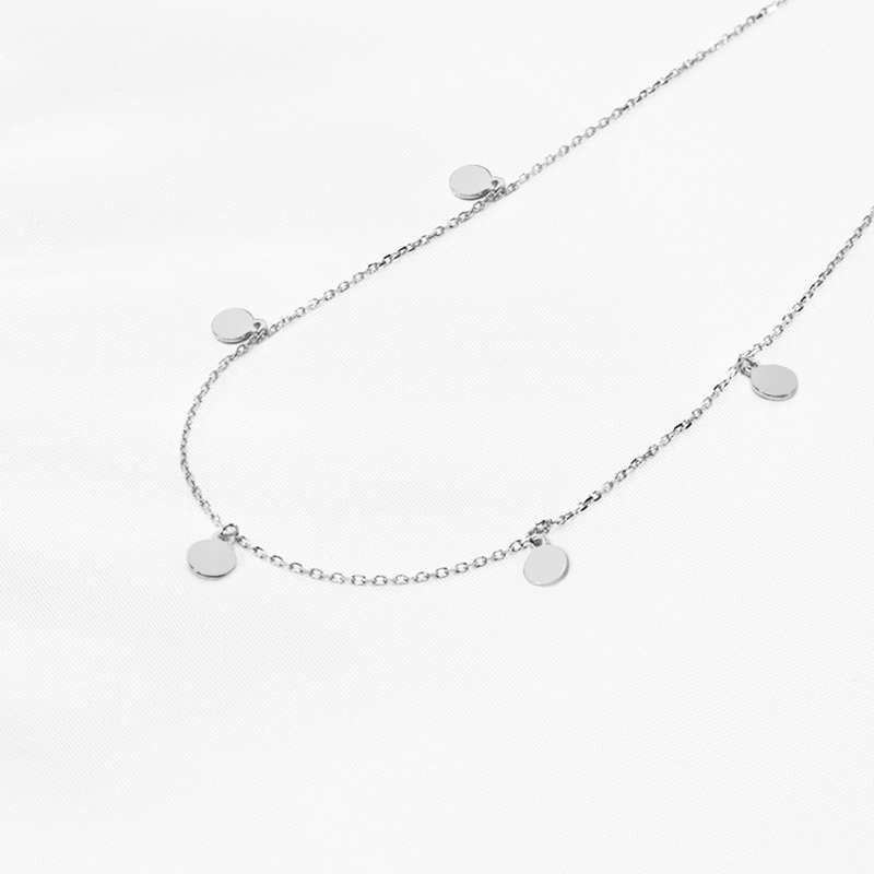NY450 925 Sterling Silver Chains Necklaces Chokers Cross Heart Triangle Moon Star Geometric Round
