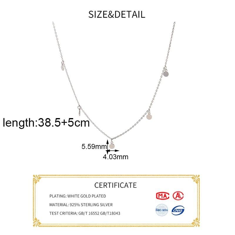 925 Sterling Silver Chains Necklaces Chokers Cross Heart Triangle Moon Star Geometric Round