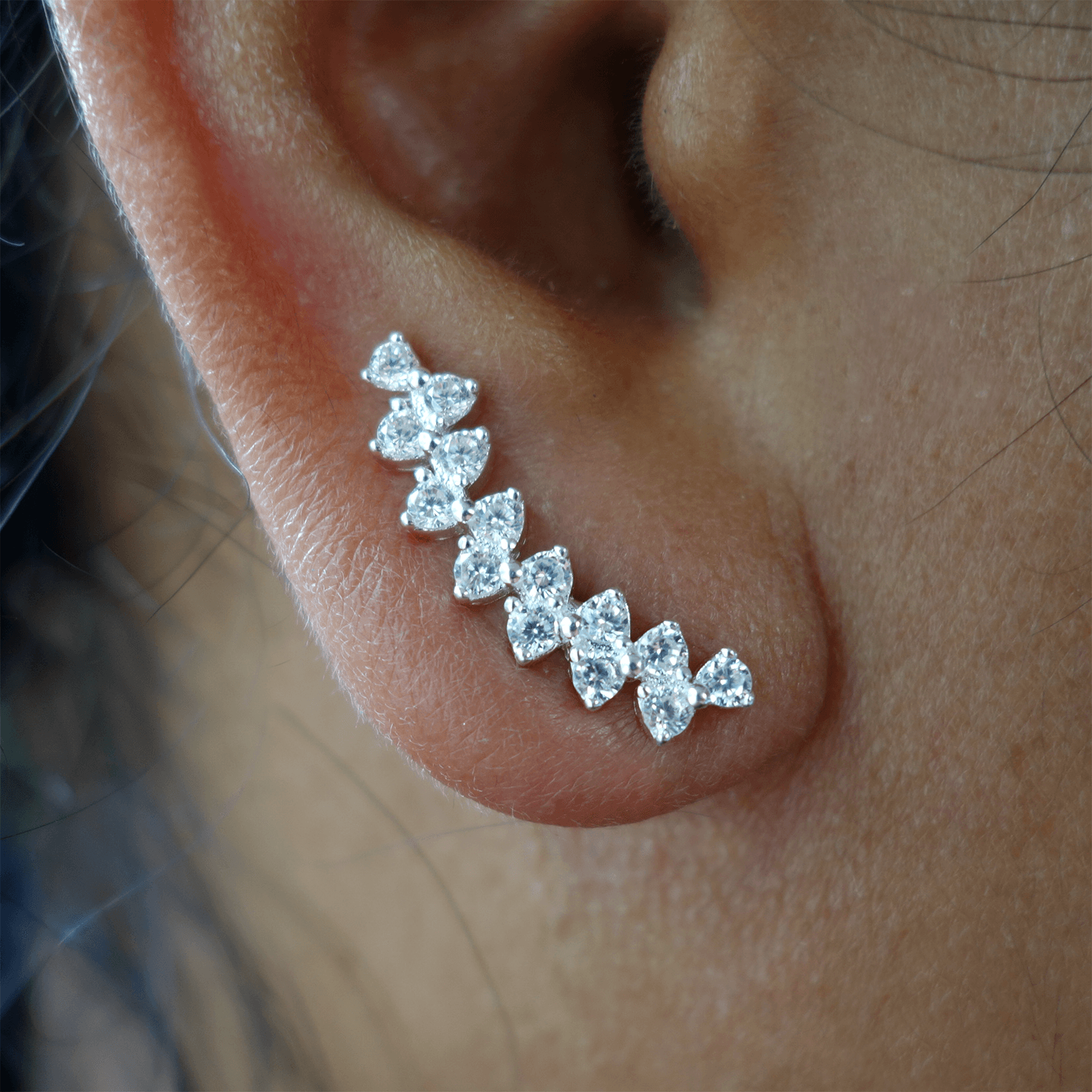 925 Sterling Silver Crystal Stud Earrings Ear Studs Ladies Womens Girl Jewellery