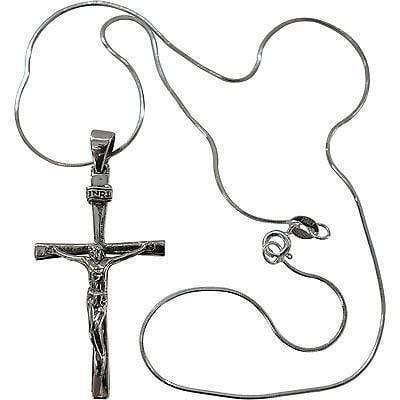 925 Sterling Silver Jesus Cross Pendant and Chain Necklace Mens Womens Jewellery