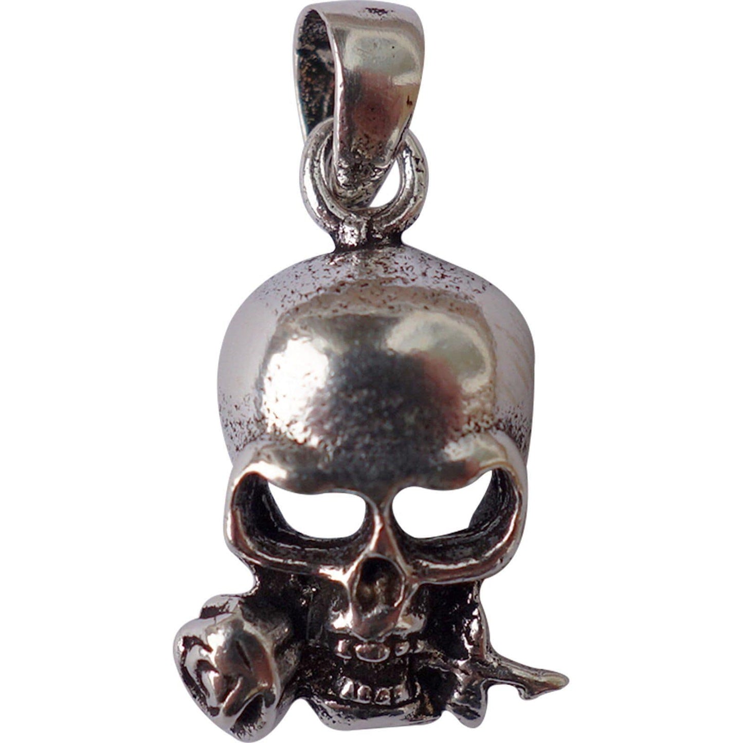925 Sterling Silver Skull Rose Pendant for Necklace Chain Mens Womens Jewellery