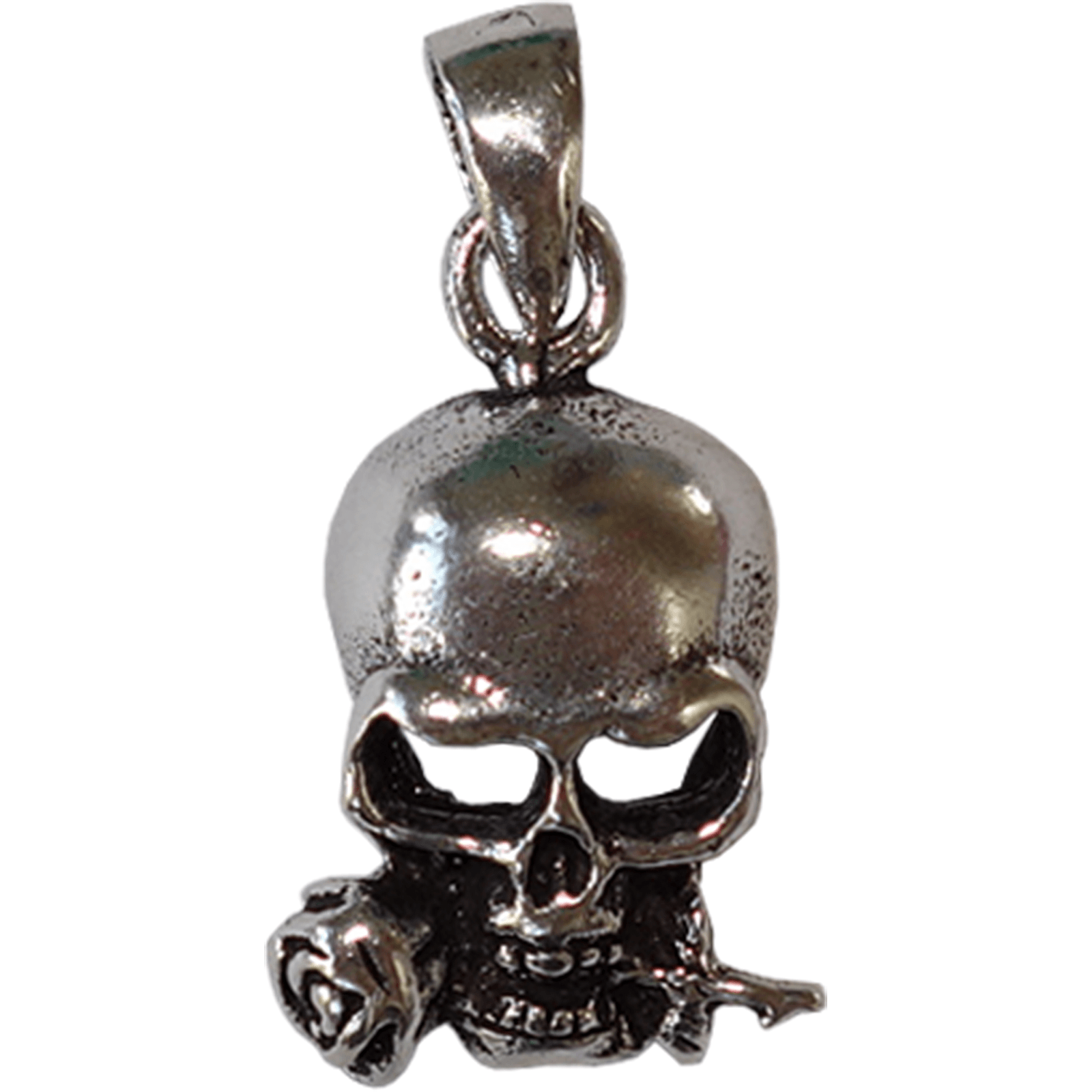 925 Sterling Silver Skull Rose Pendant Mens Womens Ladies Boys Girls Jewellery