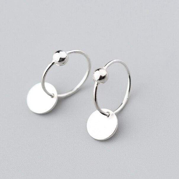 Plain 925 Sterling Silver Small Hoop Round Pattern or Plain Earrings