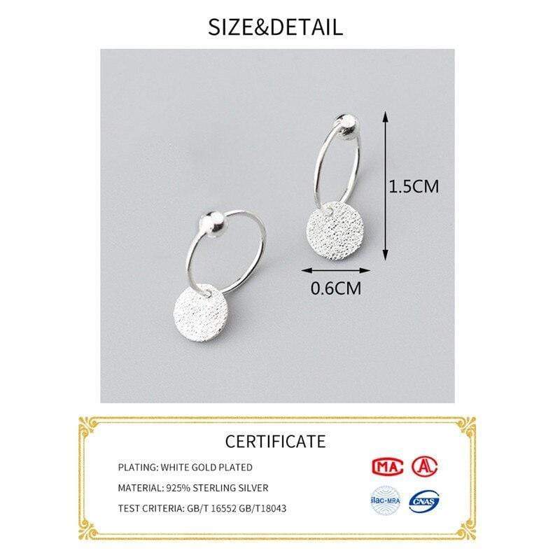 925 Sterling Silver Small Hoop Round Pattern or Plain Earrings