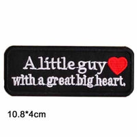 A Little Guy With Big Heart Iron On Patch Sew On Patch Embroidered Badge Embroidery Applique Motif