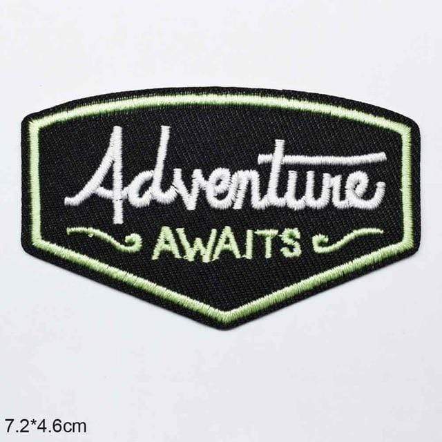 Adventure Awaits Patch Iron On Sew On Embroidered Badge Embroidery Applique