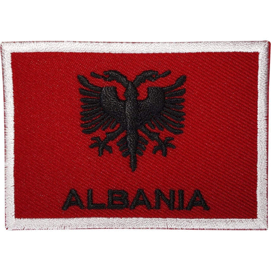 Albania Flag Patch Albanian Embroidered Badge Sew On Clothes Jacket T Shirt Bag