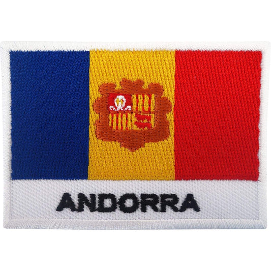 Andorra Flag Patch Iron On Badge / Sew On Flag Embroidered Embroidery Applique